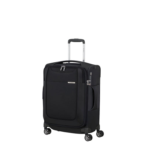 Front of black Samsonite D'Lite Spinner Carry-On
