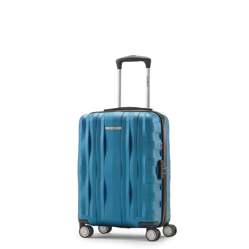 Front of turquoise Samsonite Prestige NXT Spinner Carry-On