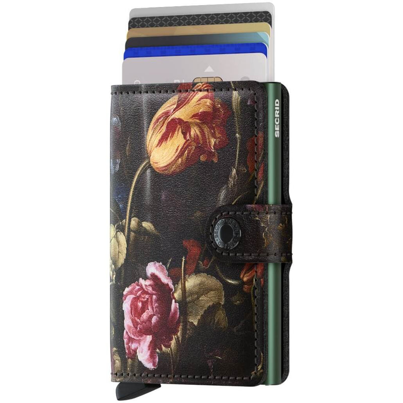 Secrid Miniwallet Art Flowers front with cards up