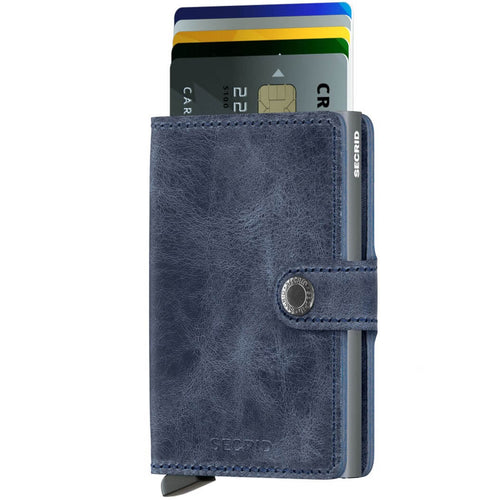 Secrid Wallets Miniwallet Vintage in Blue cards up