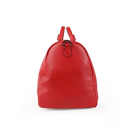TecknoMonster Bolina Leather Duffle in red side view