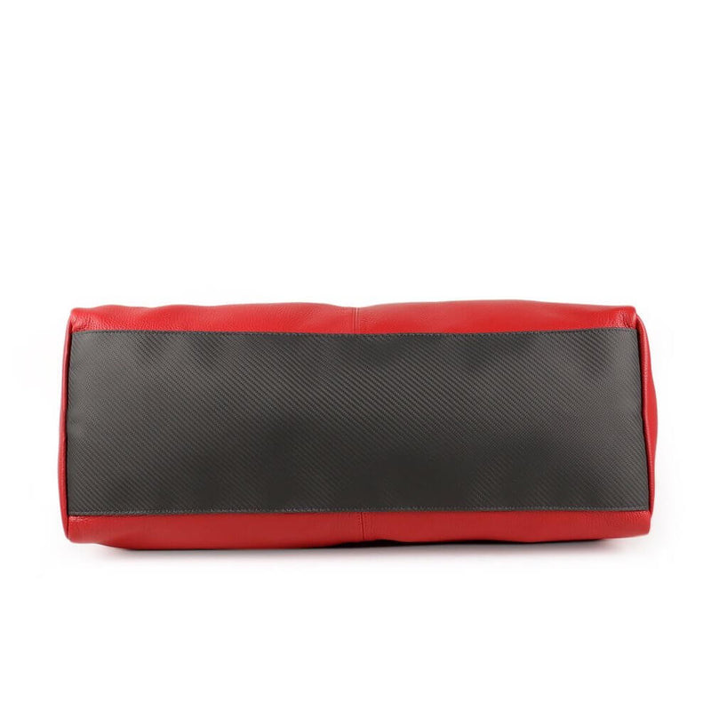 TecknoMonster Bolina Leather Duffle in red bottom view