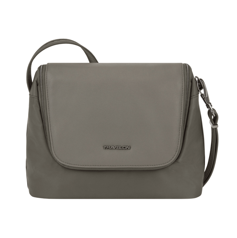 Travelon Anti-Theft Addison Women's East/West Crossbody in colour Grey - Forero's Bags and Luggage Vancouver Richmond