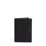 TUMI Nassau Folding Card Case in Black Textured front