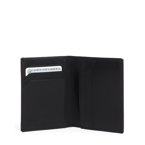 TUMI Nassau Folding Card Case in Black Textured inside