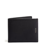 Front of black texture TUMI Nassau Global Center Flip Passcase Wallet