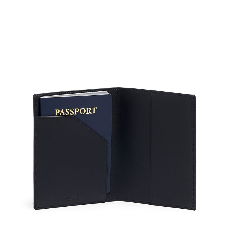 Inside of black texture Nassau Leather Passport Cover