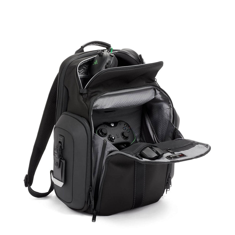 TUMI Bravo Esports Pro Large Backpack in Black packed view