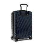 Back of navy 19 Degree International Expandable Carry-On