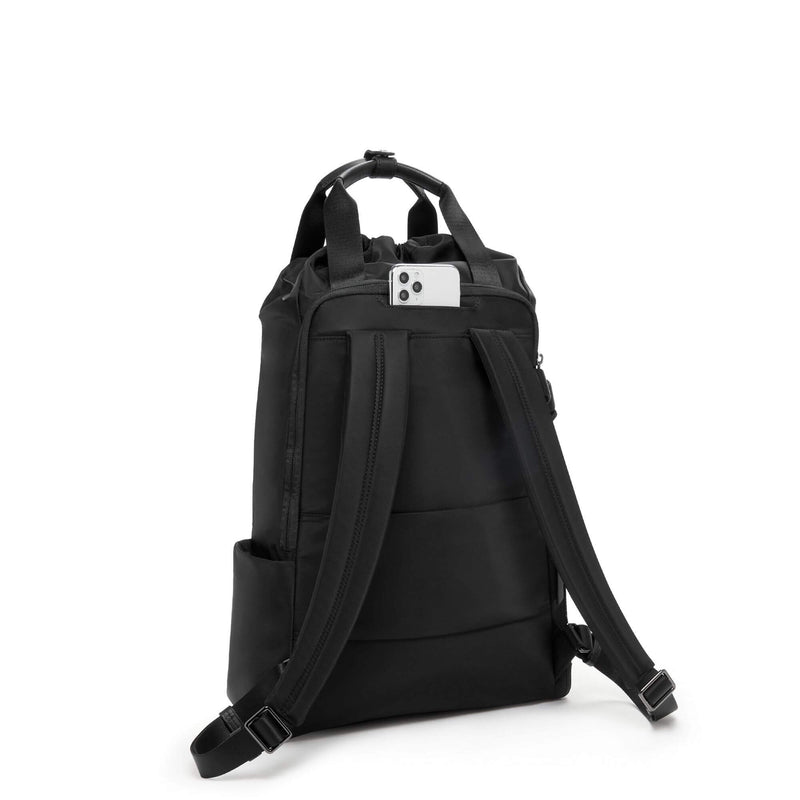 TUMI Voyageur Fern Drawstring Backpack in Black-Gunmetal back