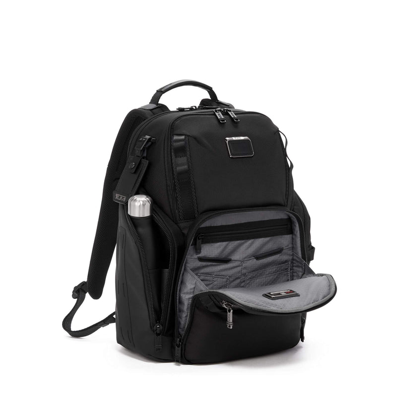 TUMI Bravo Search Backpack in Black front pocket