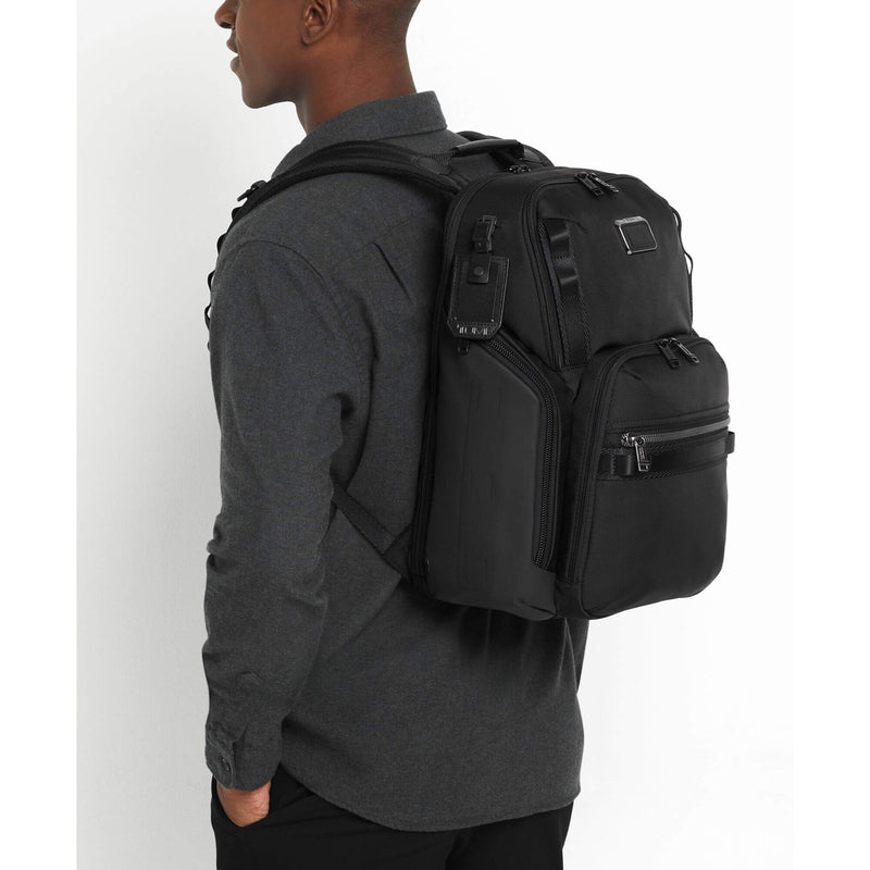 TUMI Bravo Search Backpack in Black on model