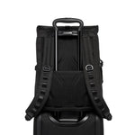 TUMI Bravo Logistics Backpack in Black add-a-bag sleeve