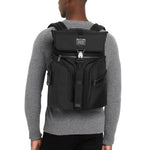 TUMI Bravo Logistics Backpack in Black on model