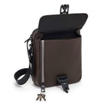 TUMI Bravo Junior Crossbody Leather in Dark Brown key leash