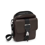 TUMI Bravo Junior Crossbody Leather in Dark Brown open